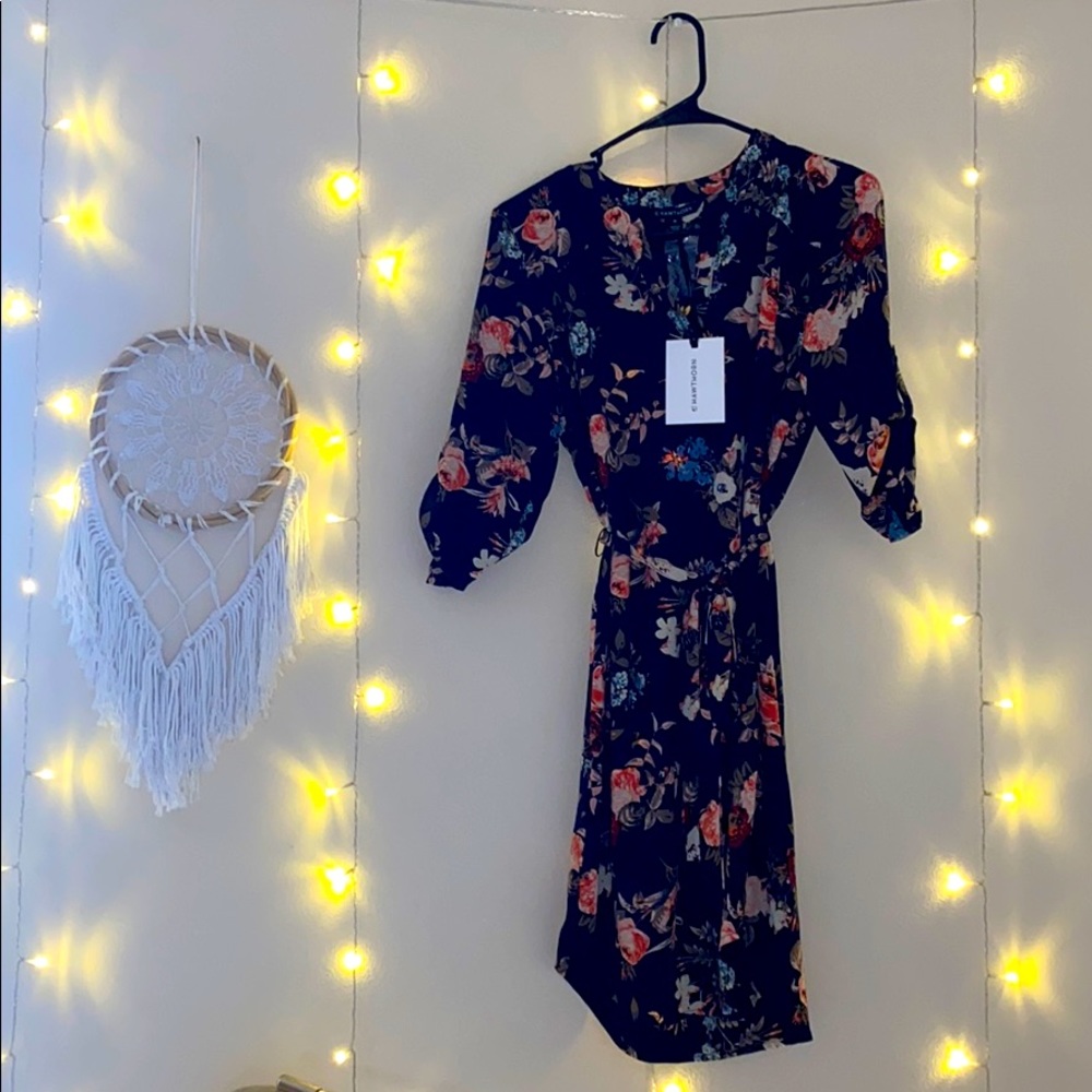 Floral XS Navy Dress 41 Hawthorn NWT